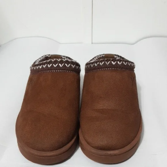 HULEY Modi Brown Faux Fur‎ Fleece Slip-On Slippers