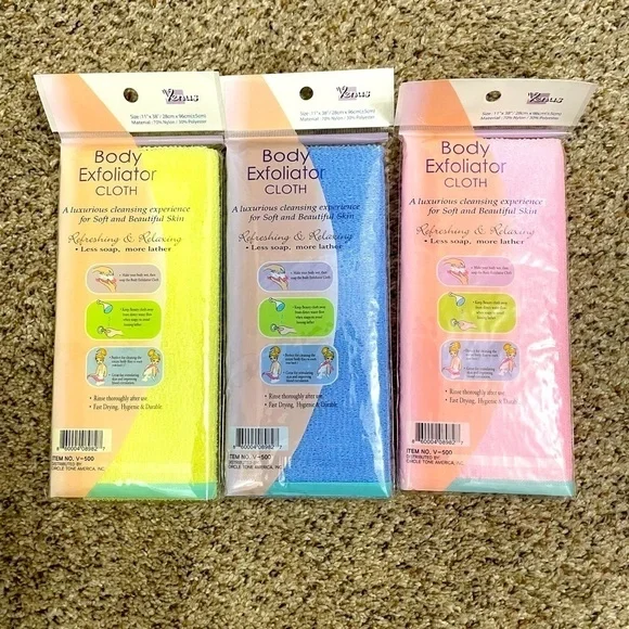 Body Exfoliating Wash Cloth Set OF 3