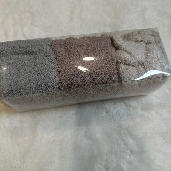 Luxury Bath socks Set - Gray, Brown nude pink, Cream