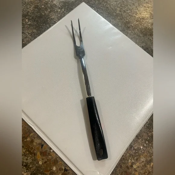 Vintage EKCO USA Chromium Plated Meat Fork