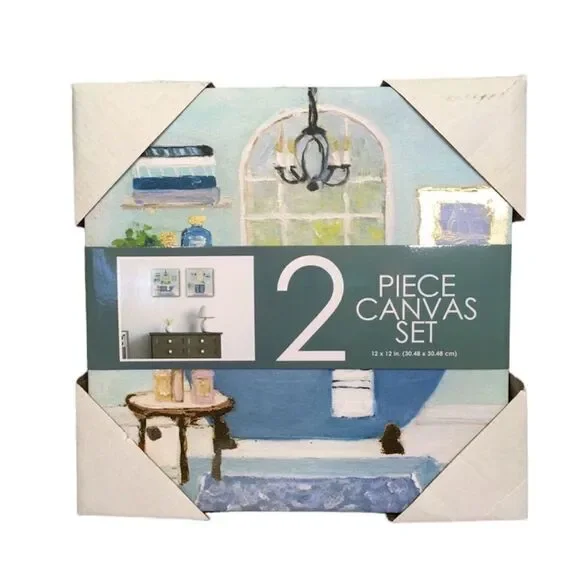 Two piece bathroom canvas‎ set NWT