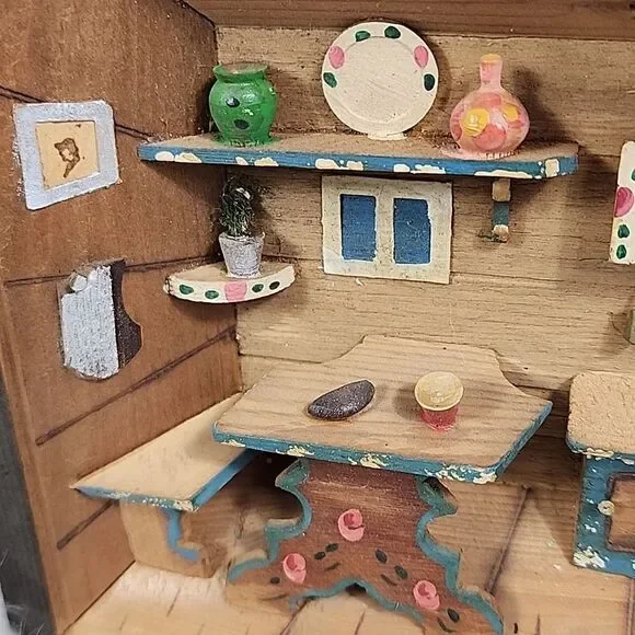 Swiss Rustic Miniature Kitchen Diorama