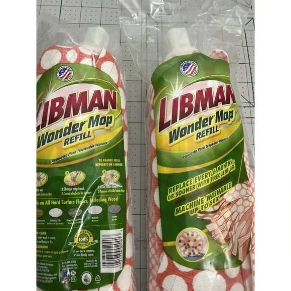 2. LIBMAN Wonder Mop Refill Machine Washable Brand New 10