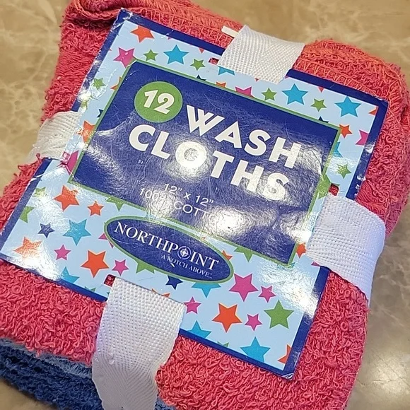 Northpoint Colorful 12x12 Wash Cloths, 12-pak