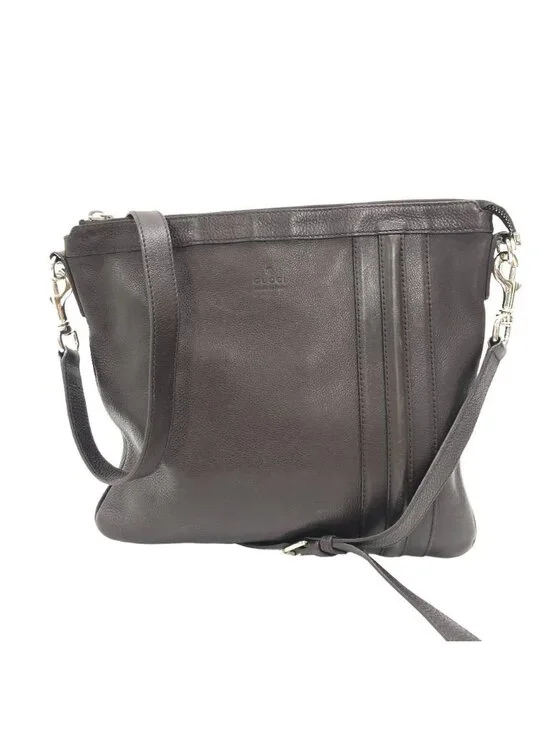 Gucci Leather Shoulder Bag Brown