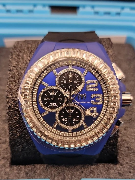 NEW TechnoMarine Cruise JellyFish Men's Chronograph Watch 45mm Black TM-121182