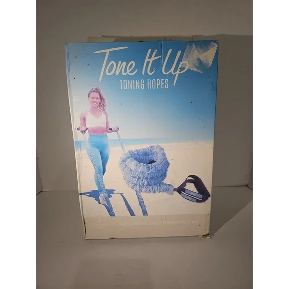 Tone It Up Toning Ropes Resistance Cardio Strength Training Set Blue