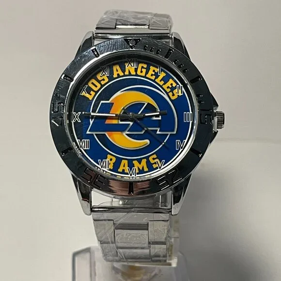 Los Angeles Rams NFL Team Logo Men's Stainless-Steel Silver Watch NEW