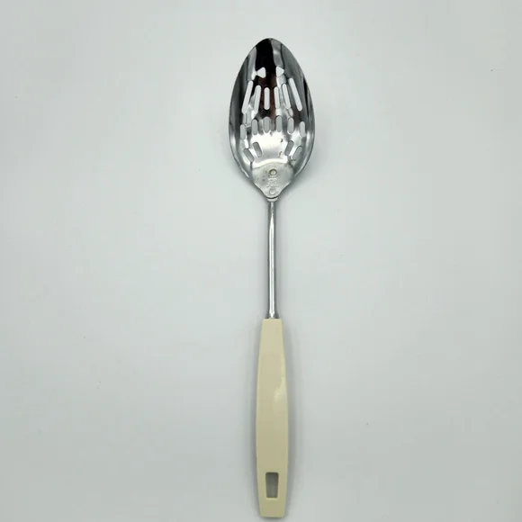 Vintage Ekco Chromium Plated‎ Serving Slotted Spoon