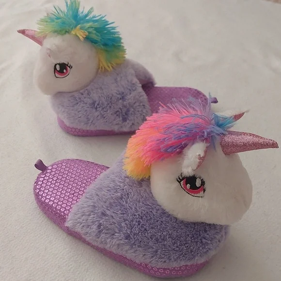WONDER NATION Plush Unicorn Slippers NWOT