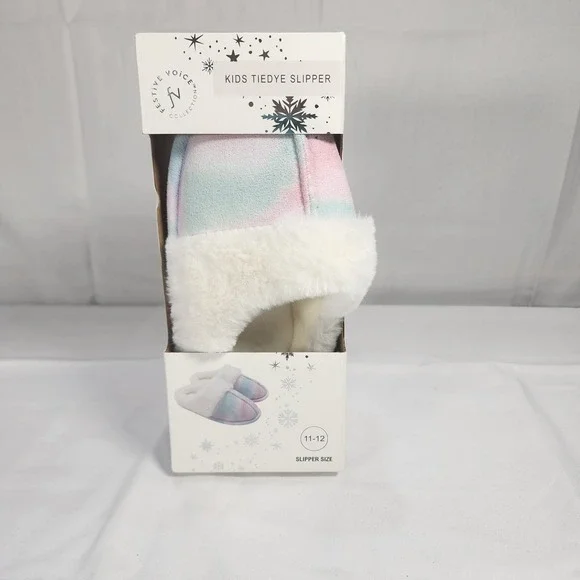 Kids Tiedye Slippers Pink,‎ Blue Size 11-12