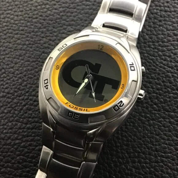 Georgia Tech Yellow Jackets NCAA Stainless-Steel Kaleido Watch by Fossil NEW
