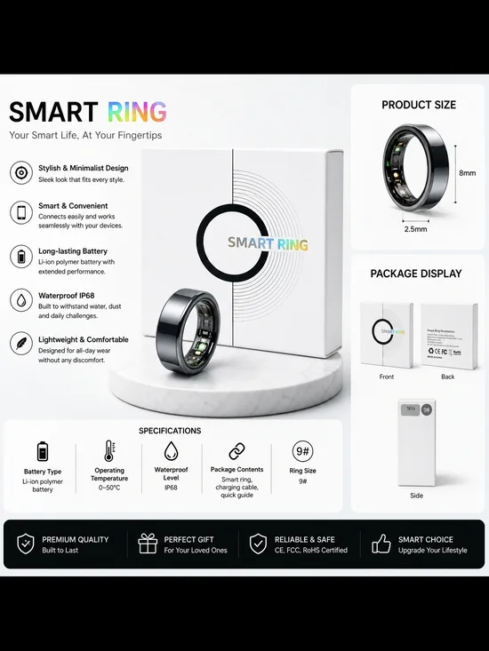 Wearable Fitness Tracker – Black ()