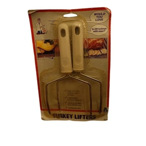 Acme Turkey Lifters Roast Carving Fork Comfortable Non-Slip Handles New‎