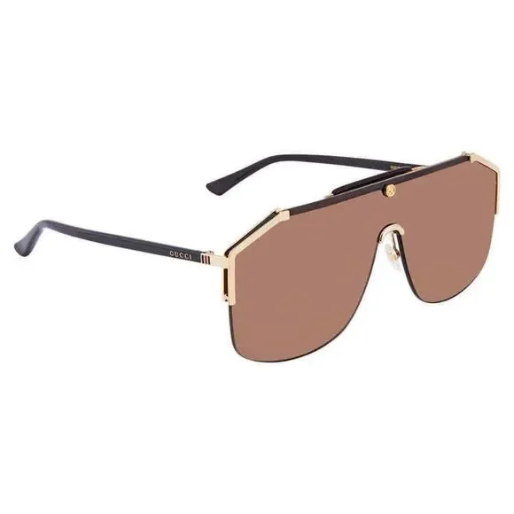 NEW Gucci Gold and Brown Aviator Men's Sunglasses