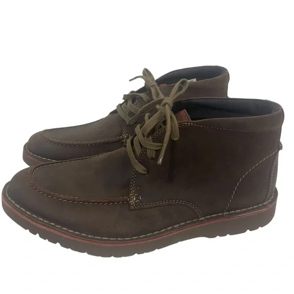 Men's CLARKS Vargo Rise Brown Leather Ankle Boots Like New