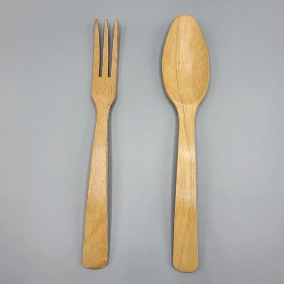 Wooden Spoon And Fork Set Solid Wood Utensils Made in Japan #1