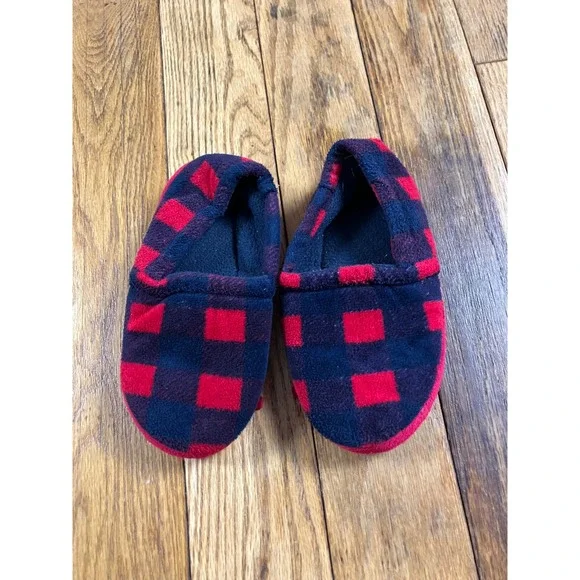 Buffalo Plaid Slippers Small US Size 11-12 Toddler Kids Slip‎ On Shoes