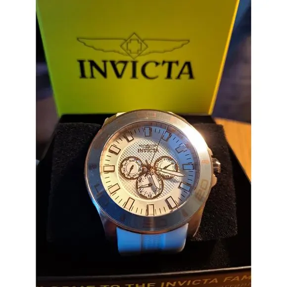 INVICTA Pro Diver Impact Men's Watch 30111 50mm Rose Gold White Silicone Band