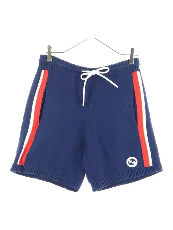 Gucci Pile Fabric Sideline Shorts Navy