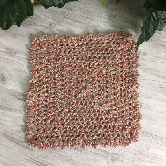 Cotton Crochet Wash Cloth Dish Rag Handmade Multi color Absorbent Bath Kitchen