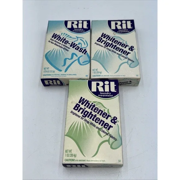 3 PK Rit Laundry Treatment Whitener and Brightener Powder 1oz Each NOS 2002