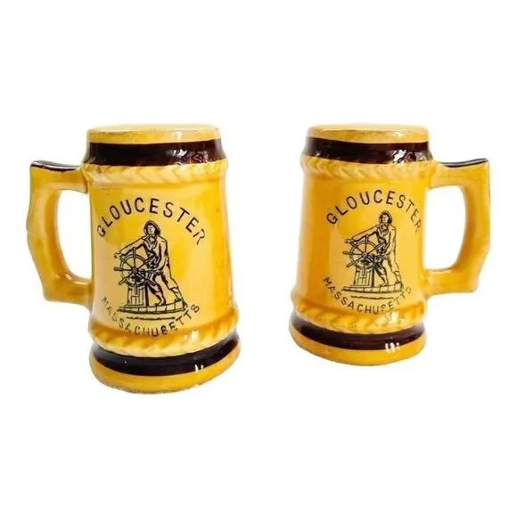 Gloucester Massachusetts Antique Vintage Collector Salt & Pepper Shakers