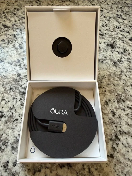 Oura Black Charging Cable with Branded Organizer