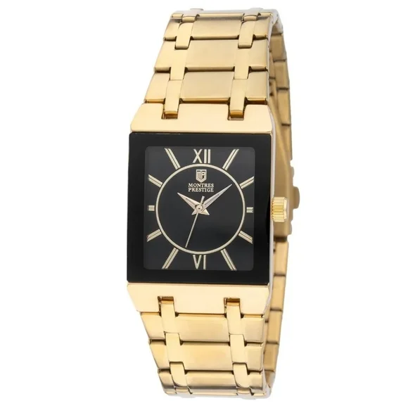 MPW-0252 Montres Prestige X Invicta Mens 41.5mm Gold Bracelet Black Watch NEW