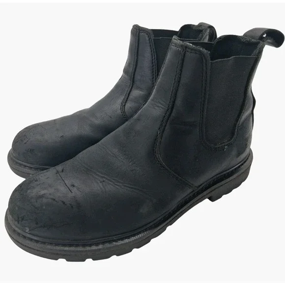 WORX By Red Wing Shoes Boots Mens Size 8.5 Wide Black Leather Chelsea Work EH