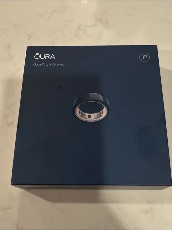 Oura Ring 4 Ceramic in Midnight Blue with Silver Logo Size 12 Brand new!