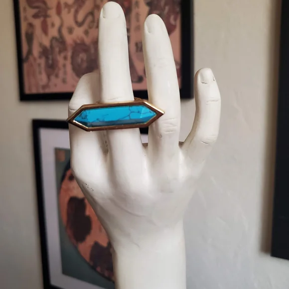 CC Skye Turquoise and Gold Statement Ring