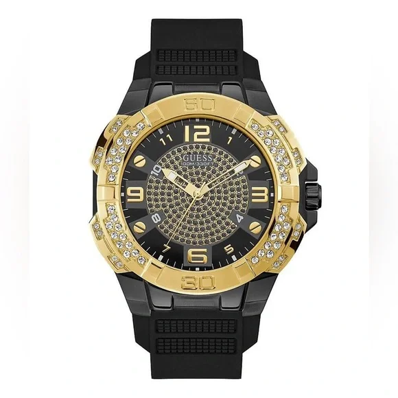 Guess Rhinestone Watch - Men's Watches‎ in Black | Buckle U1255G1