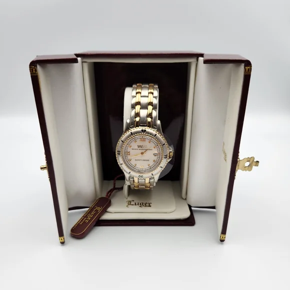 Vintage Luger Two-Tone Stainless Steel Watch with Gold PL Accents
