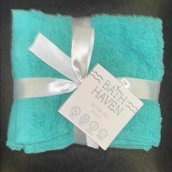 Bath Haven Turquoise Washcloth Set