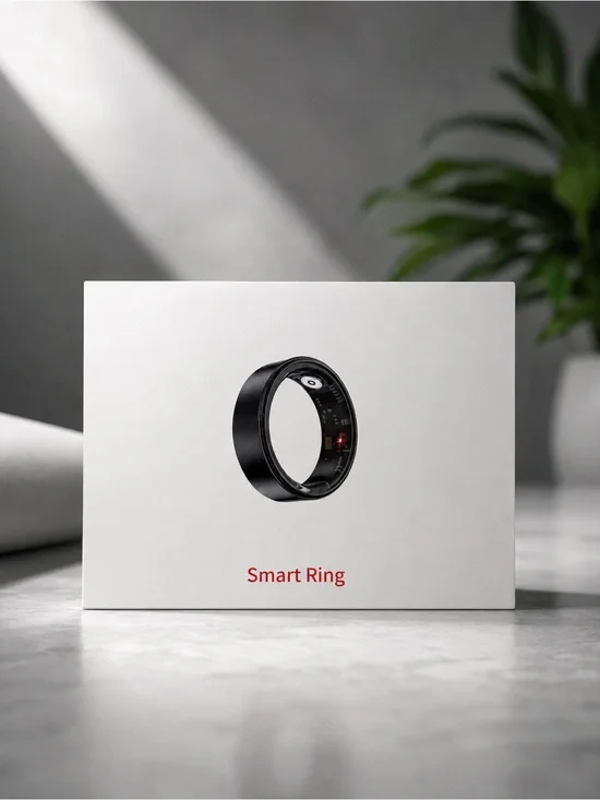 Smart Ring Wearable in Black - Advanced Health & Notification Tracker