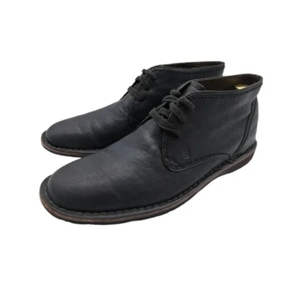 John Varvatos Chukka Boots Mens Size 10.5 Black Leather Lace Up Ankle Casual