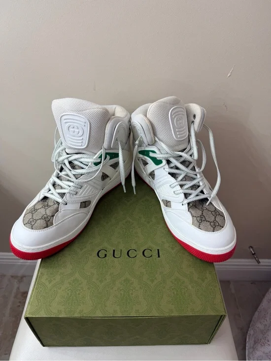Authentic Gucci White High-Top Sneakers 100% Gucci