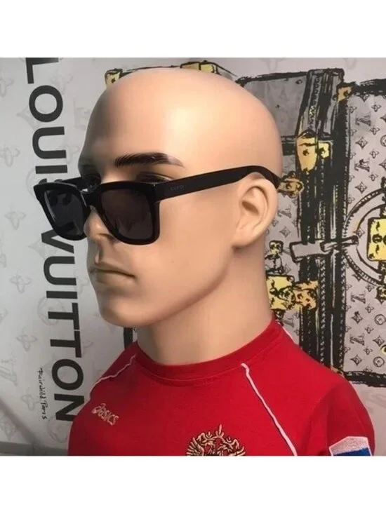 Authentic Gucci Smoke Square Men's Sunglasses GG0001SN 001