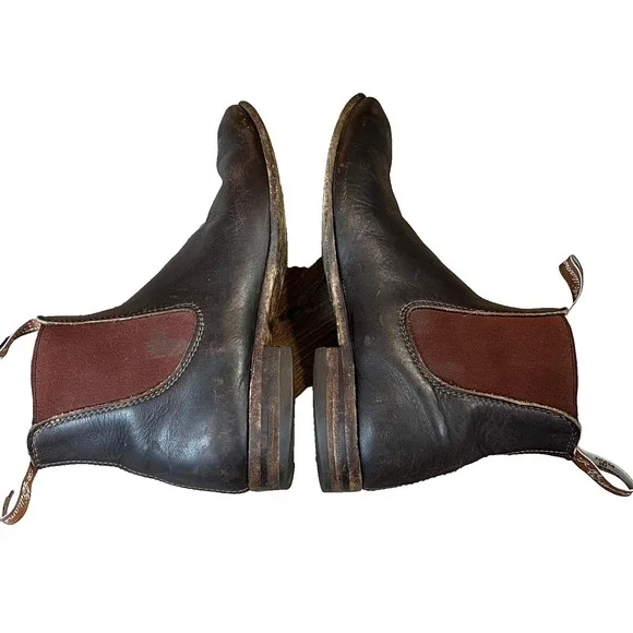 VTG R.M. Williams Chelsea Boot Brown Leather Womens 9 Mens 7.5 UK 6.5 EU 40