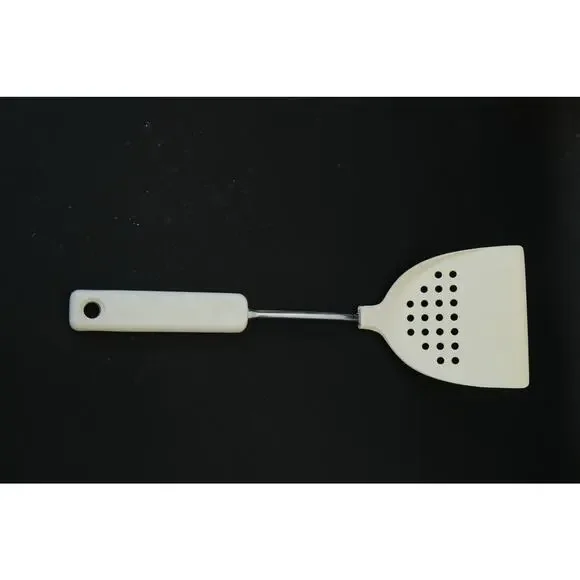 Vintage EKCO Cream Melamine Turner Spatula with a chrome-plated shank