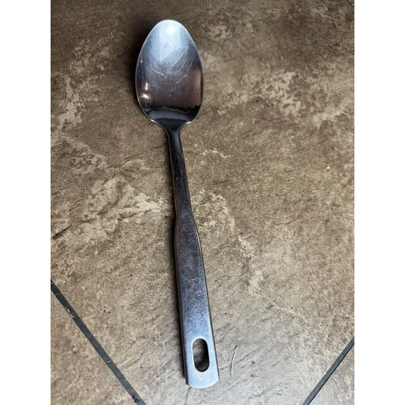 Ecko Vintage Stainless Cooking Spoon With Black Riveted Handle