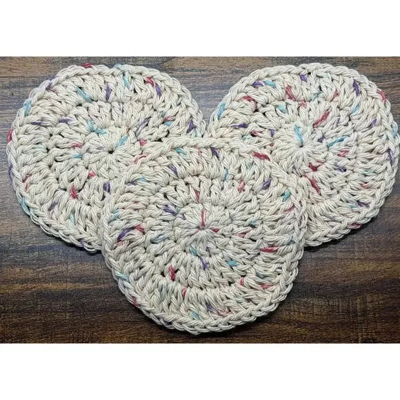 6 Crochet Scrubbies - 100% cotton - zero waste eco-friendly reusable