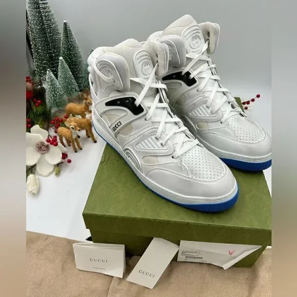 Men’s Gucci basket GG Supreme high top sneakers size 11.5 made in Italy