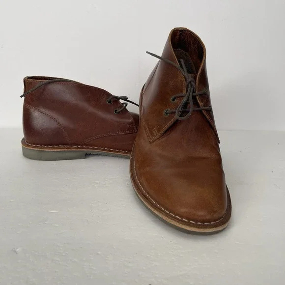 Franco Fortini Dade Brown Leather Chukka Dress Boots Shoes Mens 10 Career‎