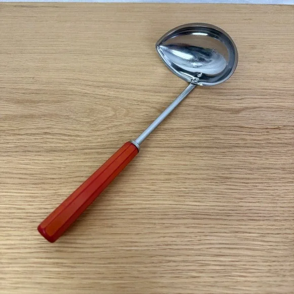 Corona Quality Stainless Steel Ladle Red Handle Kitchen Utensil‎ Serving