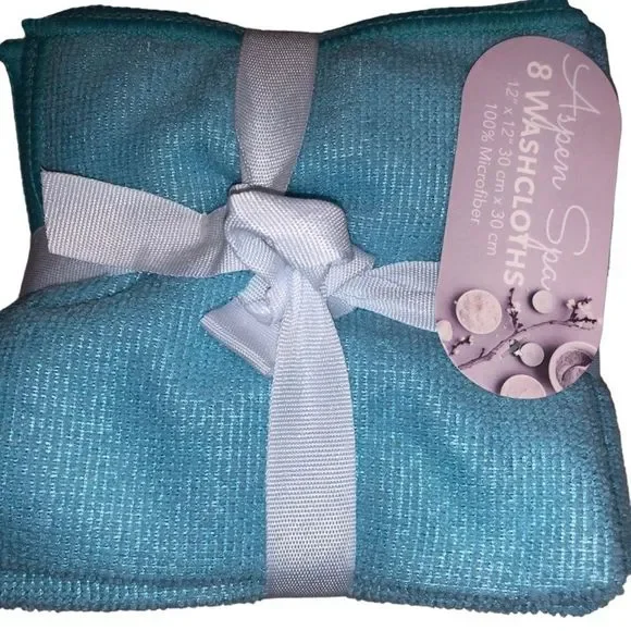 Aspem Spa 8 Pack Washcloth 100% Microfib