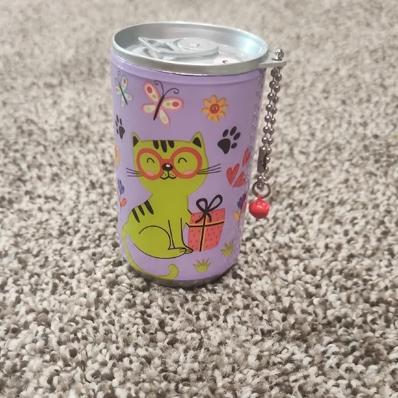 STOCKING STUFFERS! 💝 😁 Purple Cat Design Hand Sanitizing Can with Keychain