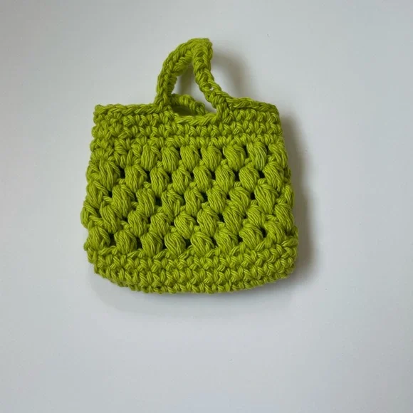 Handmade crochet soap saver + washcloth 100% cotton in light green