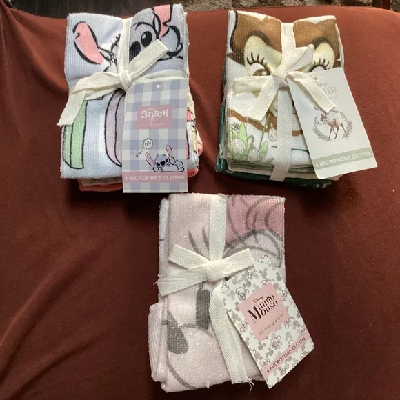 Disney Microfiber Cloths New with Tag 4 cloths per pack Total = 12 cloths